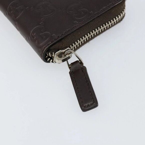 GUCCI GG Canvas Guccissima Wallet Leather Brown Silver 255452 Auth am9231 - Picture 12 of 16